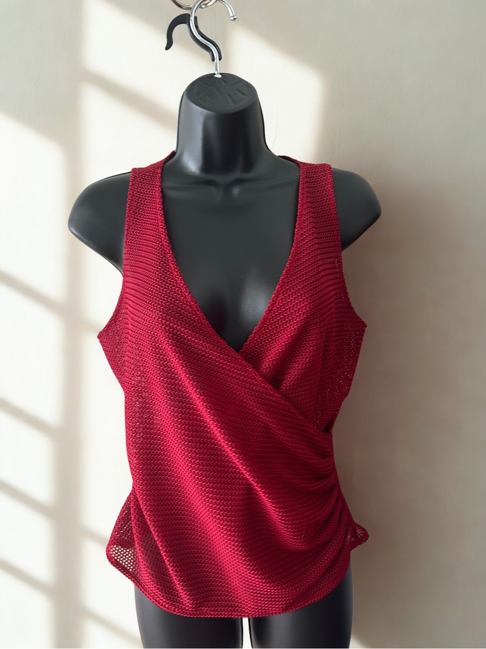 Red Sleeveless Wrap Tank Top from Well-Regarded Denver Designer
